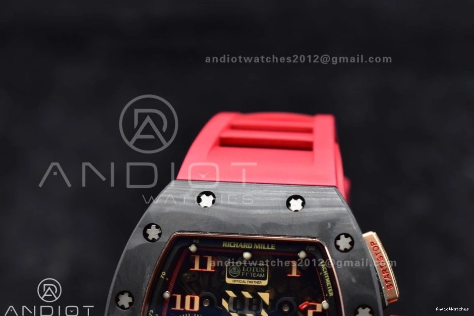 Rubber V Red Edition Lotus ModernLook 1:1 1020 Strap Dial A7750 KVF on Chrono Crystal Best RM011 NTPT 0324